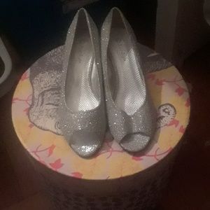 Formal silver wedges.